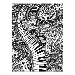 Foto Doodle da música clássica com teclado de piano