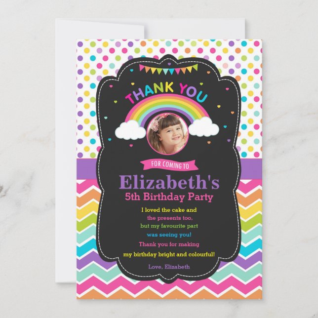 Foto dos cartões de agradecimentos da festa de (Frente)