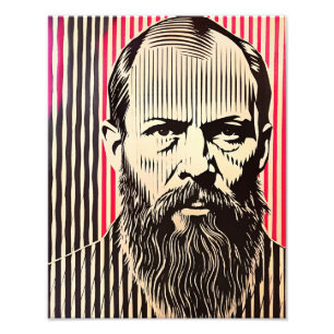 Foto Dostoievski no estilo de ilusão óptica BAUHAUS