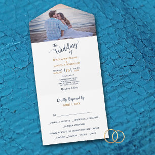 Foto Dourada azul minimalista tudo em um casamento