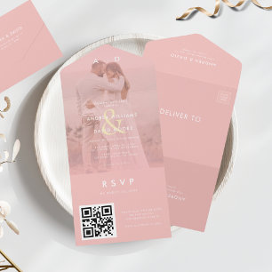 Foto Dourada, cor-de-rosa, Ampersand & QR Code Wed