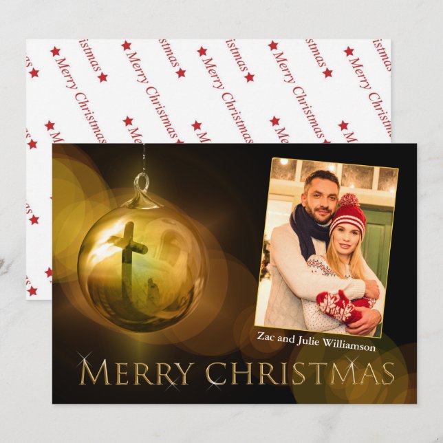 Foto Dourada de Reflexão entre Cristos (Frente/Verso)