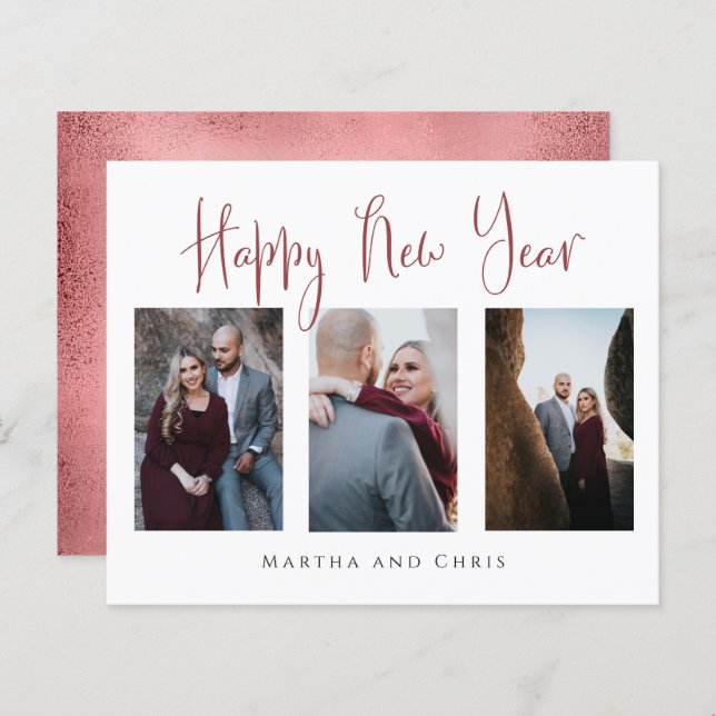 Foto Dourada do Rosa Elegante de Orçamento (Frente/Verso)