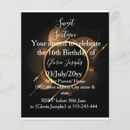 Foto Dourada e Black Sweet 16