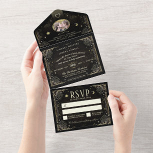 Foto Dourada e preta do Halloween Tarot