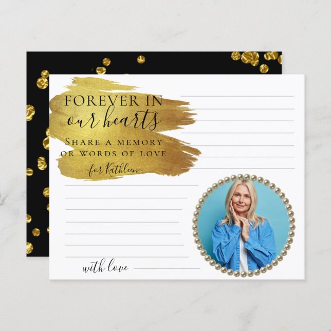 Foto Dourada moderna Compartilhar uma Placa Funera (Frente/Verso)