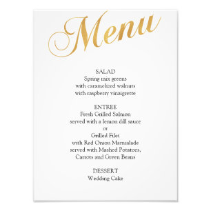 Foto Dourado cardápio de casamento poster. Menu janto E