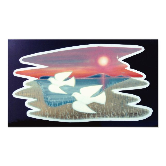 Foto Doves Flight over Water (Frente)