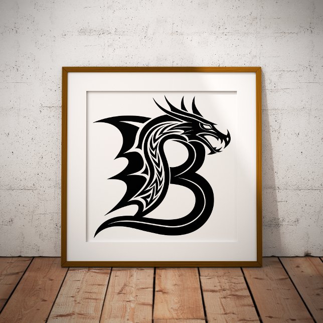 Foto Dragon Styled Letter B, Dragon Alphabet, Monogram (Criador carregado)