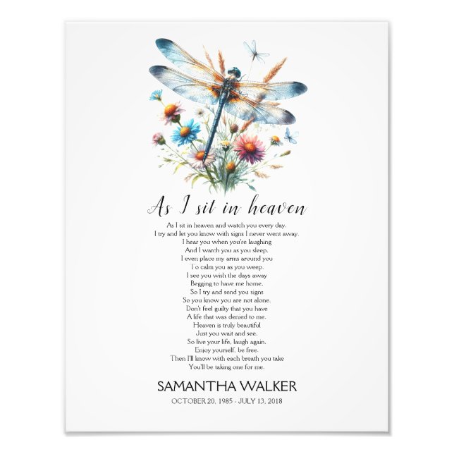 Foto Dragonfly Enquanto eu sento no Paraíso Memorial Po (Frente)