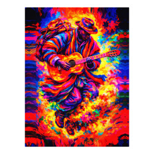 Foto Duo de Guitarristas Abstratos Coloridos Impasto
