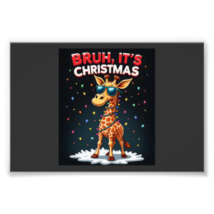 Foto É Natal Girafa Engraçada Dabbing Camisa Manga Long