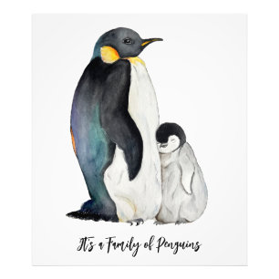 Foto É uma família de pinguins desenhando aquarela
