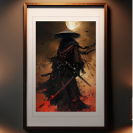 Foto Eclipse de Samurai - Impressão de Arte Guerreira E