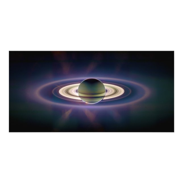 Foto Eclipse Solar de Saturno da nave Cassini (Frente)