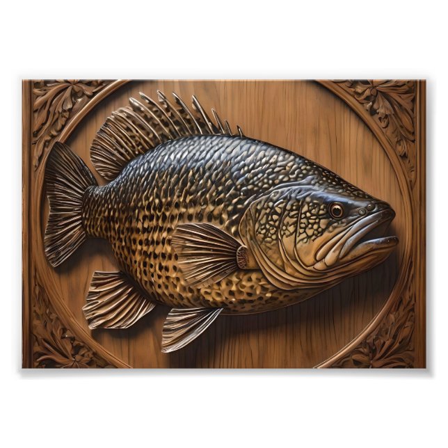 Foto Ecos do rio: Impressão de madeira de Murray Cod, (Frente)