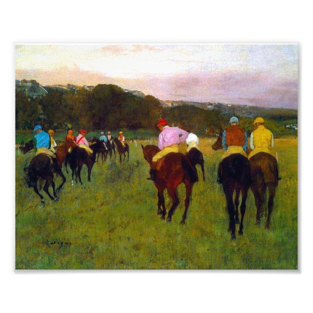 Foto Edgar Degas Race Horses em Longchamp (Frente)