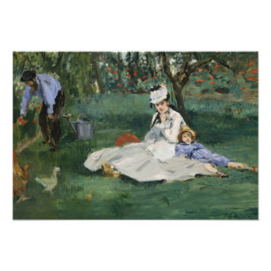 Foto Edouard Manet - A família Monet em seu jardim