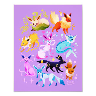 Foto Eeveelutions light purple print