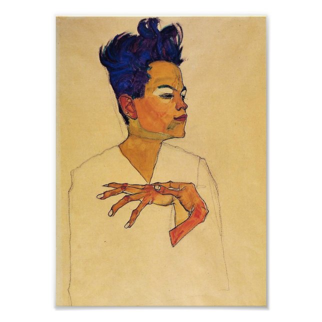 Foto Egon Schiele - Impressão de autorretrato (Frente)