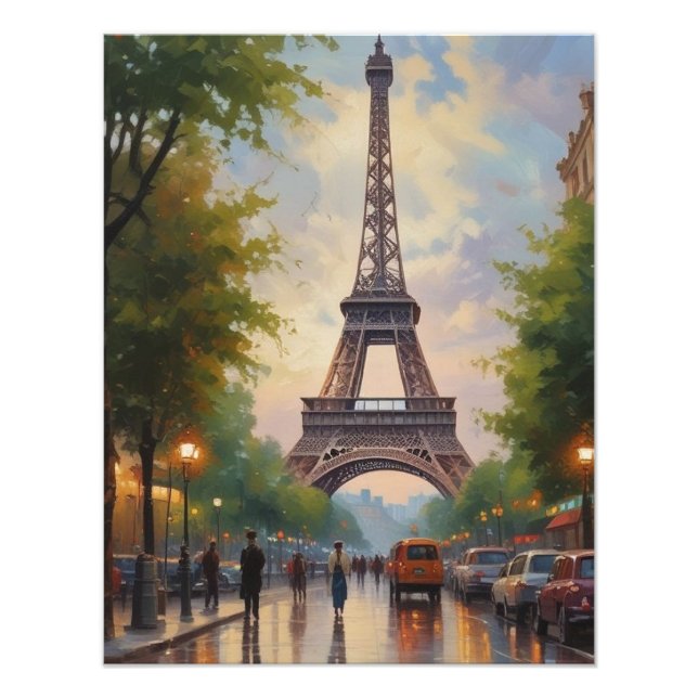 Foto Eiffel Tower Paris Viagem Vintage Retro Art (Frente)