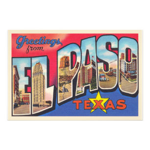 Foto El Paso Texas TX - Letra grande postal