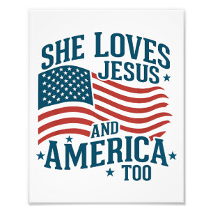 Foto Ela ama Jesus e América demais bandeira norte-amer