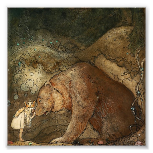Foto “Ela Beijou o Urso” por John Bauer (Frente)