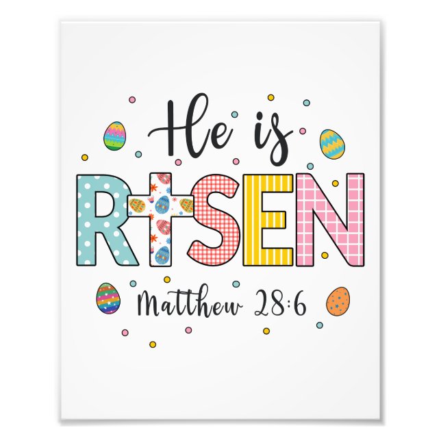 Foto Ele é Risen Jesus Felz pascoa Cristão (Frente)