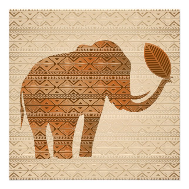 Foto Elefante - Design de Arte Tribal (Frente)