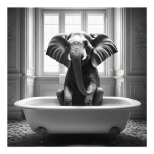 Foto Elefante no banho