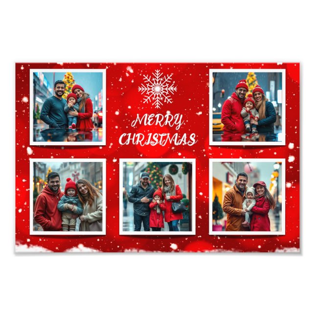 Foto Elegant Modern Christmas Family Photo Design (Frente)