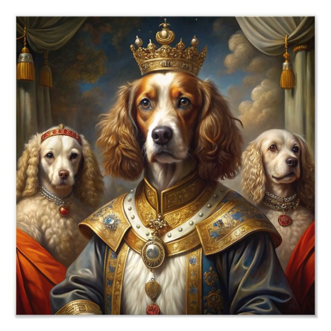 Foto Elegante AnimalThemed Royal Dogs Oil Painting Deco (Frente)