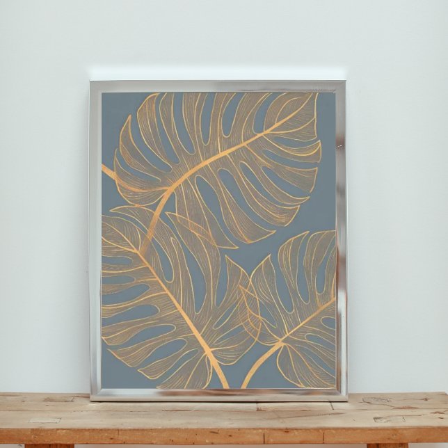 Foto Elegante Blue e Dourada arte Abstrato (Criador carregado)