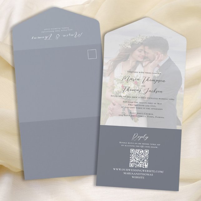Foto elegante Casamento Dusty Blue (Criador carregado)