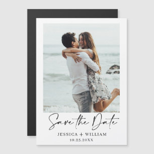 FOTO Elegante de Casamento Salve o Cartão Magnét