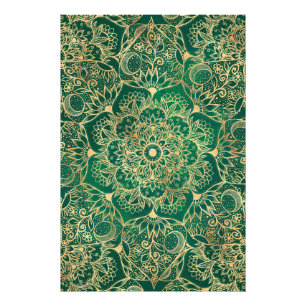 Foto Elegante Dourado Floral Mandala Green Design