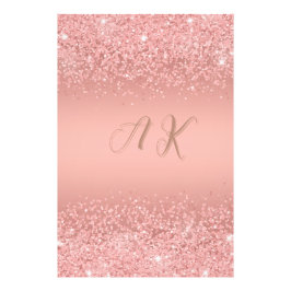 Foto Elegante Monograma Luxo Dourado Rosa Brilho