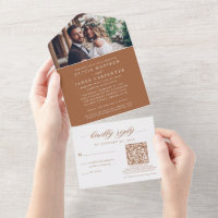 Foto Elegante RSVP Código QR Queimado Casamento La