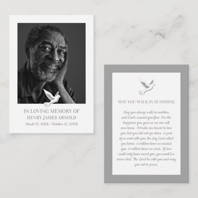 Foto Elegante, Santa Dó, Cartão de Oração (Frente/Verso)