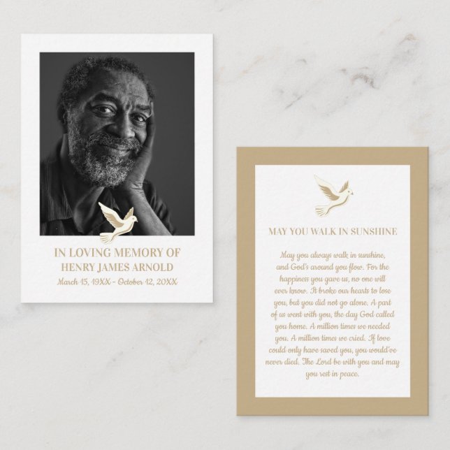 Foto Elegante, Santa Dó, Cartão de Oração (Frente/Verso)