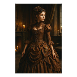 Foto Elegante Senhora Vitoriana Steampunk em Marrom