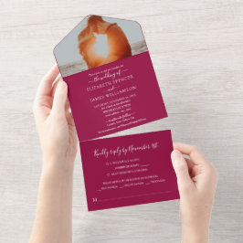 Foto Elegante Simples RSVP Cranberry