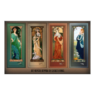 Foto Élisabeth Sonrel Art Nouveau Maiden Bird Series