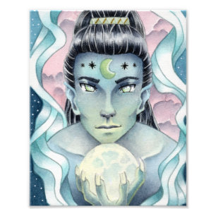 Foto em impressão de aquarela de Elfo da Lua