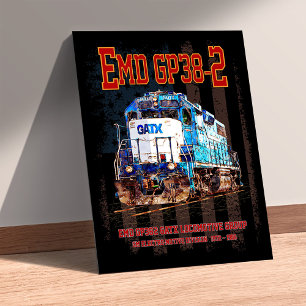 Foto EMD GP38-2 Locomotiva diesel e bandeira americana