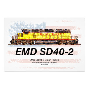 Foto EMD SD40-2 Locomotiva Diesel. bandeira americana