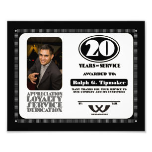 Foto Empregado retro prêmio de um serviço de 20 anos