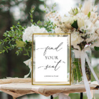 Encontre seu assento, preto e branco, sinal minima