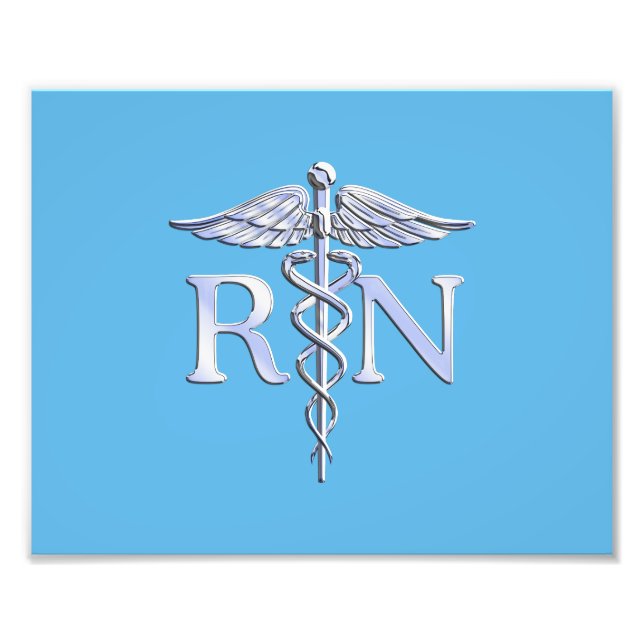 Foto Enfermeiro Registrado RN Caduceus no Baby Blue (Frente)